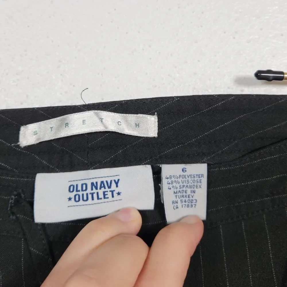 Vintage y2k Old Navy Outlet Stretch Pin Stripe Office Core Pants Bottoms Sz 6